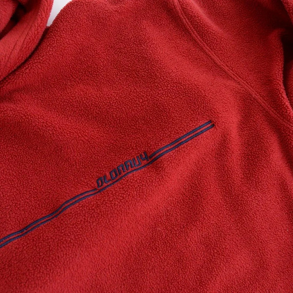 Vintage 90S Old Navy Red Fleece Hooded Pullover Sweatshirt Size 2XL - Picture 8 of 10